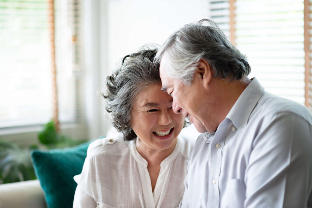 Loving older couple