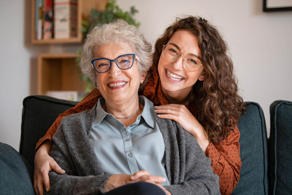 happy family with glasses