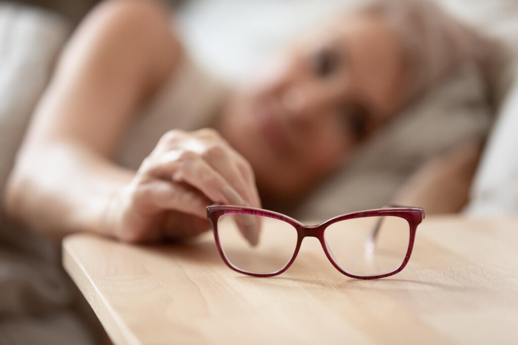 senior woman with stylish glasses